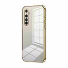 For Realme X50 Pro Transparent Plating Fine Hole Phone Case(Gold) - 1