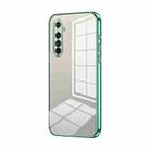 For Realme X50 Pro Transparent Plating Fine Hole Phone Case(Green) - 1