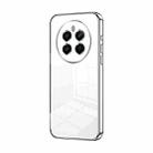 For Realme 12+ Transparent Plating Fine Hole Phone Case(Silver) - 1