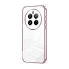 For Realme 12 Pro Transparent Plating Fine Hole Phone Case(Pink) - 1