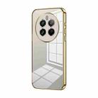 For Realme 12 Pro Transparent Plating Fine Hole Phone Case(Gold) - 1
