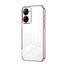 For Realme V30t Transparent Plating Fine Hole Phone Case(Pink) - 1