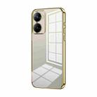 For Realme V30t Transparent Plating Fine Hole Phone Case(Gold) - 1