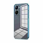 For Realme V30t Transparent Plating Fine Hole Phone Case(Blue) - 1