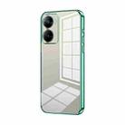 For Realme V30t Transparent Plating Fine Hole Phone Case(Green) - 1