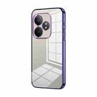 For Realme GT Neo6 SE Transparent Plating Fine Hole Phone Case(Purple) - 1