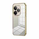 For Realme GT Neo6 SE Transparent Plating Fine Hole Phone Case(Gold) - 1