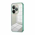 For Realme GT Neo6 SE Transparent Plating Fine Hole Phone Case(Green) - 1