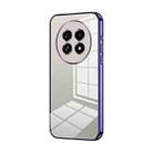 For Realme 13 Pro+ Transparent Plating Fine Hole Phone Case(Purple) - 1