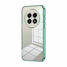 For Realme 13 Pro+ Transparent Plating Fine Hole Phone Case(Green) - 1