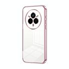 For Realme 14 Pro Transparent Plating Fine Hole Phone Case(Pink) - 1