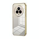 For Realme 14 Pro Transparent Plating Fine Hole Phone Case(Gold) - 1