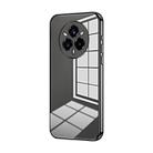 For Realme 14 Pro+ Transparent Plating Fine Hole Phone Case(Black) - 1