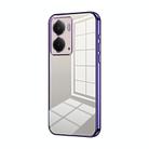 For Realme Neo7x Transparent Plating Fine Hole Phone Case(Purple) - 1