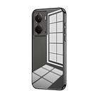 For Realme Neo7x Transparent Plating Fine Hole Phone Case(Black) - 1