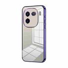 For vivo iQOO 12 Pro Transparent Plating Fine Hole Phone Case(Purple) - 1