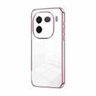 For vivo iQOO 12 Pro Transparent Plating Fine Hole Phone Case(Pink) - 1