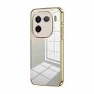 For vivo iQOO 12 Pro Transparent Plating Fine Hole Phone Case(Gold) - 1