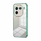 For vivo iQOO 12 Pro Transparent Plating Fine Hole Phone Case(Green) - 1