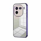 For vivo iQOO 12 Transparent Plating Fine Hole Phone Case(Purple) - 1