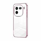 For vivo iQOO 12 Transparent Plating Fine Hole Phone Case(Pink) - 1