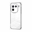 For vivo iQOO 12 Transparent Plating Fine Hole Phone Case(Silver) - 1