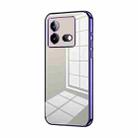 For vivo iQOO Neo8 / Neo8 Pro Transparent Plating Fine Hole Phone Case(Purple) - 1