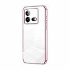 For vivo iQOO Neo8 / Neo8 Pro Transparent Plating Fine Hole Phone Case(Pink) - 1