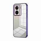 For vivo iQOO Z7x Transparent Plating Fine Hole Phone Case(Purple) - 1