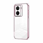 For vivo iQOO Z7x Transparent Plating Fine Hole Phone Case(Pink) - 1