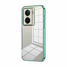 For vivo iQOO Z7x Transparent Plating Fine Hole Phone Case(Green) - 1