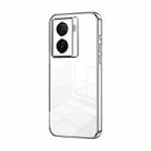 For vivo iQOO Z7x Transparent Plating Fine Hole Phone Case(Silver) - 1