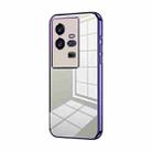 For vivo iQOO 11 Pro Transparent Plating Fine Hole Phone Case(Purple) - 1