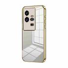 For vivo iQOO 11 Pro Transparent Plating Fine Hole Phone Case(Gold) - 1