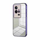 For vivo iQOO 11 Transparent Plating Fine Hole Phone Case(Purple) - 1