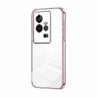 For vivo iQOO 11 Transparent Plating Fine Hole Phone Case(Pink) - 1