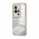 For vivo iQOO 11 Transparent Plating Fine Hole Phone Case(Gold) - 1