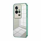 For vivo iQOO 11 Transparent Plating Fine Hole Phone Case(Green) - 1