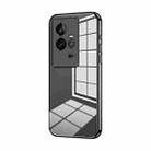 For vivo iQOO 11 Transparent Plating Fine Hole Phone Case(Black) - 1