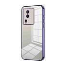 For vivo iQOO Neo7 Transparent Plating Fine Hole Phone Case(Purple) - 1