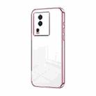 For vivo iQOO Neo7 Transparent Plating Fine Hole Phone Case(Pink) - 1