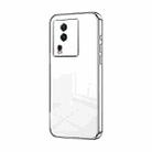 For vivo iQOO Neo7 Transparent Plating Fine Hole Phone Case(Silver) - 1