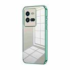 For vivo iQOO 10 Pro Transparent Plating Fine Hole Phone Case(Green) - 1