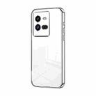 For vivo iQOO 10 Pro Transparent Plating Fine Hole Phone Case(Silver) - 1