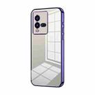 For vivo iQOO 10 Transparent Plating Fine Hole Phone Case(Purple) - 1