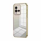 For vivo iQOO 10 Transparent Plating Fine Hole Phone Case(Gold) - 1