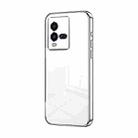 For vivo iQOO 10 Transparent Plating Fine Hole Phone Case(Silver) - 1