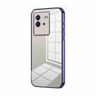 For vivo iQOO Neo6 Transparent Plating Fine Hole Phone Case(Purple) - 1