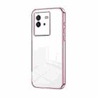 For vivo iQOO Neo6 Transparent Plating Fine Hole Phone Case(Pink) - 1