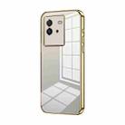 For vivo iQOO Neo6 Transparent Plating Fine Hole Phone Case(Gold) - 1